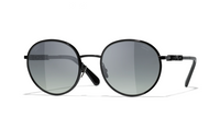 CHANEL Metal Round Sunglasses Unisex Black