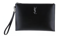 SAINT LAURENT Cow Leather Clutch Men's Black