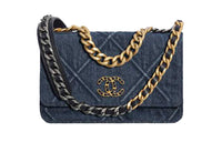 CHANEL 19Bag Denim Handbag Shoulder Bag Crossbody Bag Women's Blue