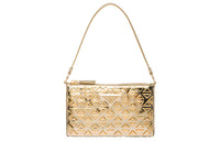 PRADA Leather Shoulder Bag Handbag Shoulder Bag Women's Gold