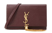 SAINT LAURENT KATE Leather Chain Wallet, Shoulder Bag, Crossbody Bag Women's Dark Red