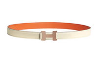 HERMES Constance Leather Belts Women's White
