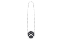 LOUIS VUITTON Leather Small Round Bag, One Shoulder Crossbody Clutch Men's Silver