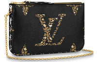 LOUIS VUITTON Pochette Double Zip Monogram Giant Jungle Black Multicolor