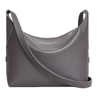CELINE Calfskin Shoulder Bag Trumpets Women's Gray