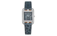 HERMES Wrist Watch Quartz Movement Crocodile Leather Strap 31mm Blue Dial Women's Watch W058996WW00