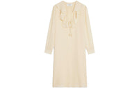 CELINE FW23 Long Sleeved Dress Women's Milk White