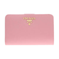 PRADA Leather Card Holder Wallet Women's Pink