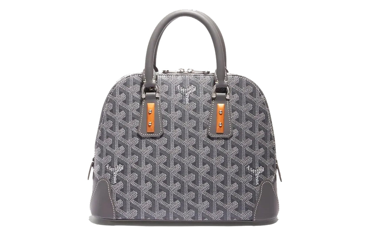 GOYARD Vendôme Canvas With Calfskin Dome Bag Handbag, Shoulder Bag Mini Women's Gray
