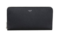 CELINE Cow Leather Wallet Large Size Men's Black
