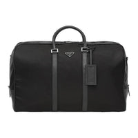 PRADA Nylon And Saffiano Leather Travel Bag Handbag Unisex Black
