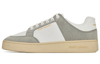 SAINT LAURENT SL/61 Low Top Stylish Skateboarding Shoes Women's Gray White