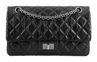 CHANEL 2.55 Calfskin Shoulder Bag Crossbody Bag Black