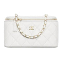 CHANEL Textured Calfskin Handbag Women's White