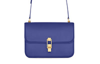 SAINT LAURENT Le Carre Leather Crossbody Bag Shoulder Bag Women's Sapphire Blue