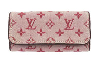 LOUIS VUITTON Fabric Leather Wallet Unisex Burgundy