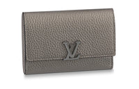 LOUIS VUITTON Capucines Taurillon Leather KapSin Wallet Women's Gray