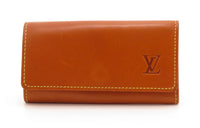 LOUIS VUITTON Leather Wallet Key Pouch Regular Unisex Caramel