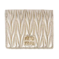 MIU MIU Sheepskin Wallet Trumpets Women's Pearl White