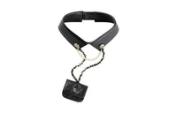 CHANEL Lambskin Earphone Case Women's Black