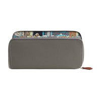 HERMES Silk'In Evercolor Leather Wallet Women's Gray