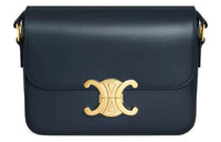 CELINE Triomphe Cow Leather Portable Crossbody Bag Shoulder Bag Women's Marine Blue