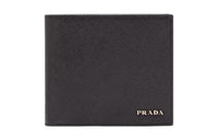 PRADA Saffiano Cow Leather Wallet Men's Black/Navy