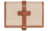 CELINE Calfskin Jewelry Storage Bag Women's Natural Color/Tan