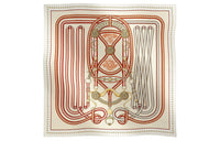 HERMES Silk Scarves Unisex Beige