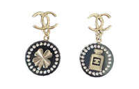 CHANEL Earrings Women's Gold/Black
