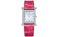 HERMES Wrist Watch Quartz Movement Leather Watch Bands 30mm White Dial Women's