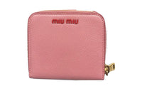 MIU MIU Matelassé Lambskin Wallet Small Size Women's Pink