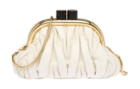 MIU MIU BELLE Soft Sheep Leather Shoulder Bag Crossbody Bag Small Size Women's White