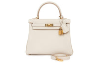 HERMES Kelly 25 Handbag 10 Craie Togo