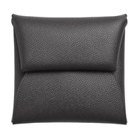 HERMES Bastia Madame Calfskin Wallet Women's 88 Graphite Graphite Gray