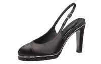 CHANEL Cone Heel High Heels 10cm Women's Black