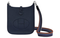 HERMES Evelyne Canvas Ivorie Shoulder Bag Crossbody Bag Women's Blue