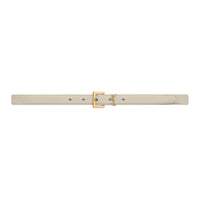 SAINT LAURENT Leather Cow Leather Metal Leather Belts Unisex Beige Width  2CM
