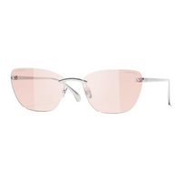 CHANEL Titanium Alloy Cat Eye Eyeglass Frames Unisex Silver
