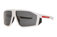 PRADA Acetate Irregular Shape Sunglasses Men's White