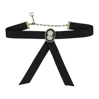 DIOR Ribbon Necklaces Women's Black