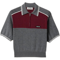 MIU MIU Polo Shirt Women's Gray Red