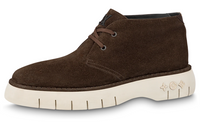 LOUIS VUITTON Square Ankle Boots Men's Dark Brown