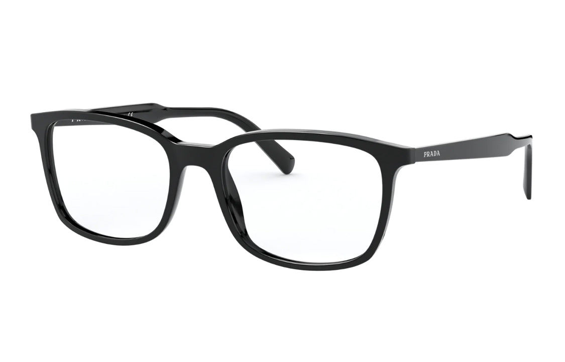 PRADA Acetate Irregular Shape Eyeglass Frames Men's Black