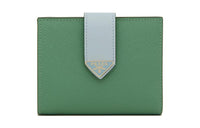 PRADA Leather Wallet Small Size Women's Green & Blue