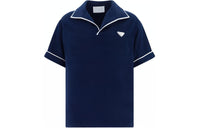 PRADA Logo-plaque Terry-cloth Polo Shirt
