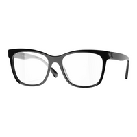 CHANEL Acetate Square Eyeglass Frames Unisex Black Yellow