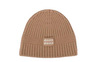 MIU MIU Cashmere Fabric Beanies Women's Brown