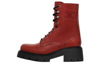 CELINE Triomphe Ankle Boots 4.5cm Women's Red