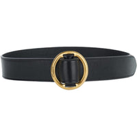 SAINT LAURENT Leather Belts Women's Black 3CM